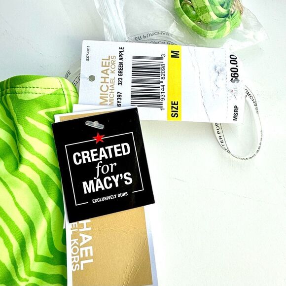 NWT MICHAEL Michael Kors women's animal-print halter swimsuit top, in a vibrant - Picture 3 of 7